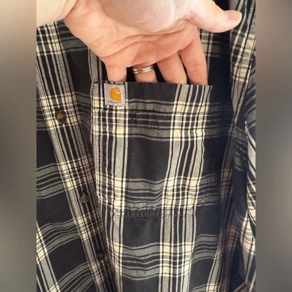 Carhartt Short Sleeve Relaxed Fit Button Down Shirt Men’s SZ 4XL Plaid Casual - Picture 6 of 9